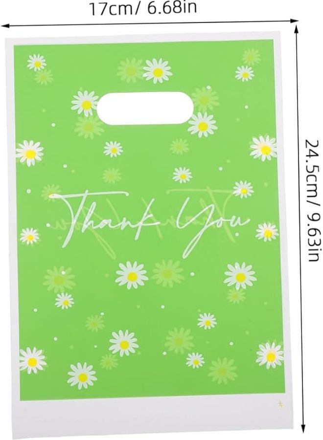 GLEAVI 50pcs Reusable Plastic Daisy Flower Thank You Goodie Bags with Handles for Birthday Party Favors - Image 2